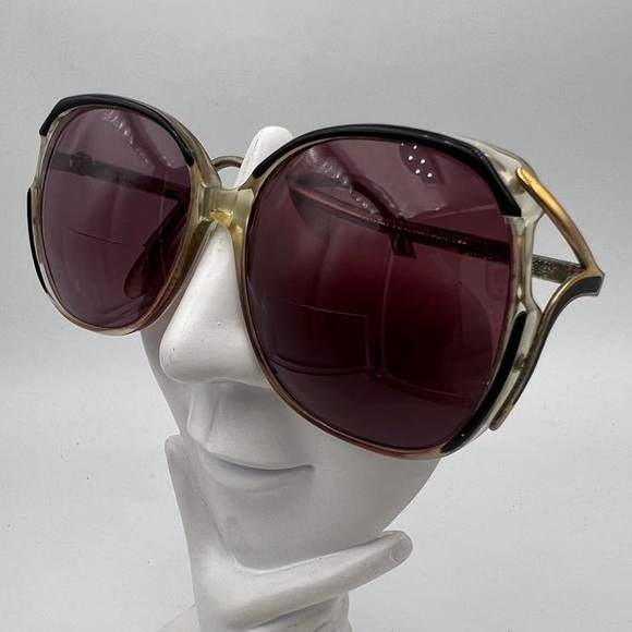 Vintage Pride Black Oval Butterfly Sunglasses Frames 447 - Picture 3 of 6